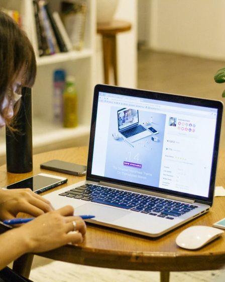 woman browsing on her laptop